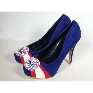Los Angeles Clippers Womens High Heel Pumps Platform Shoes Herstar Sz 7.5 Velvet